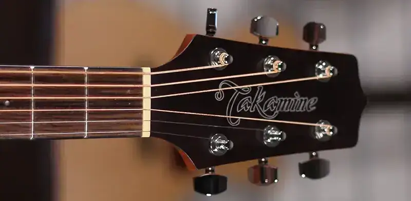 Headstock Takamine com logo